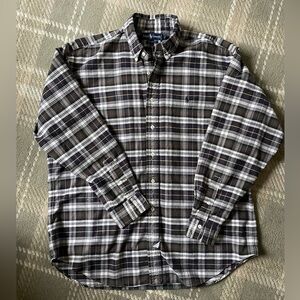 Ralph Lauren 100% cotton plaid button down shirt L
